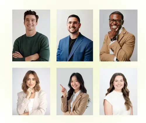 AIヘッドショットジェネレーター：企業ウェブサイトとチーム紹介