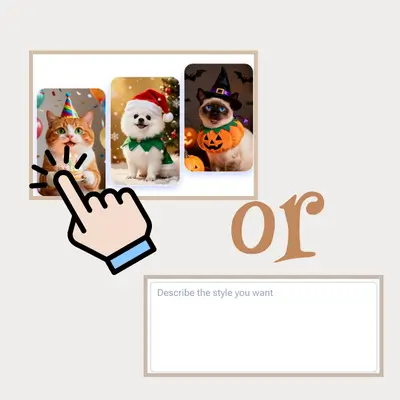 AIペットポートレートジェネレーター - ステップ2：スタイルを選ぶか、アイデアを入力